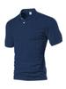 New Arrival Men's Summer Lightweight Solid-Colour Short-Sleeved Small-Check Collared Shirt