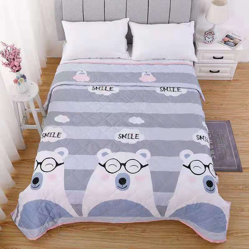 Spring Summer Thin Quilt Comfortable Single Double Blanket Quilts for Children Adults