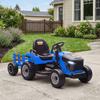 Electric Tractor, Kids, Detachable Trailer, 12V, 3-5 Km/h, 2.4G Remote, Blue