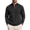 Men's Slim Fit Diamond Pattern Sweatshirt, Half-Zip Stand Collar Pullover, Long Sleeve Casual Top