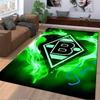 Green Flame Pattern with B Logo suitable as a non-slip mat for the living room or bedroom sofa