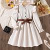Elegant Long-sleeved Bow Dress for Children, Cute Princess Dress for Girls Spring and Summer