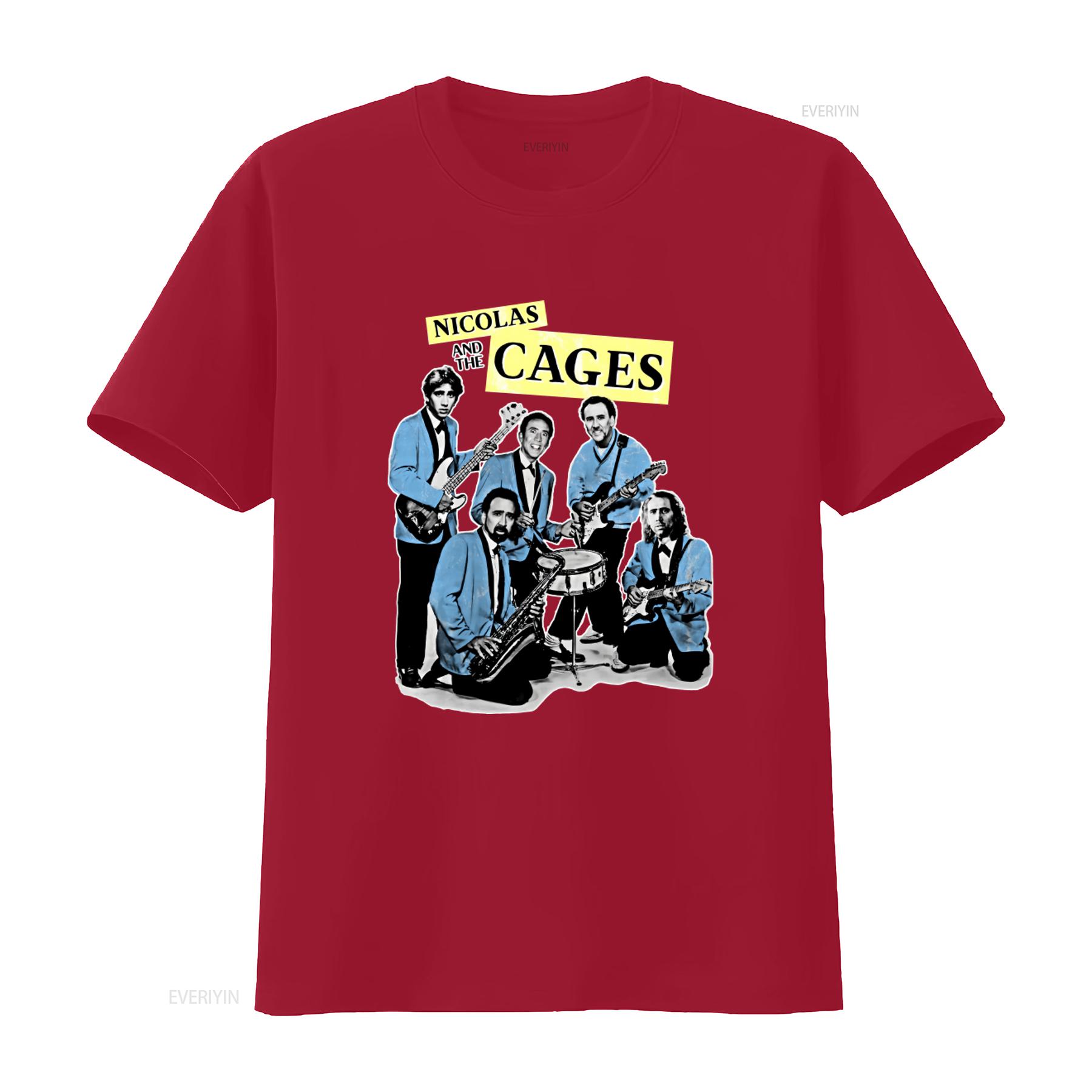 Nicolas Cage Band Music T Shirt and the Cages Design All Sizes Colors Available vintage Washed Slightly fashion S