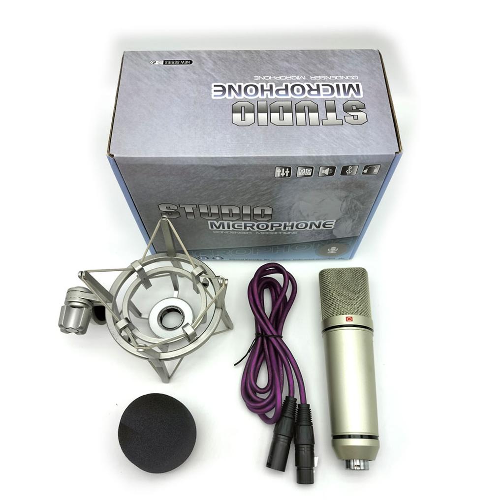 Professional Studio Condenser Microphone PC Computer Laptop Mic Singing Karaoke Streaming Wired Pro Microphn Mike Sound Mikrofon