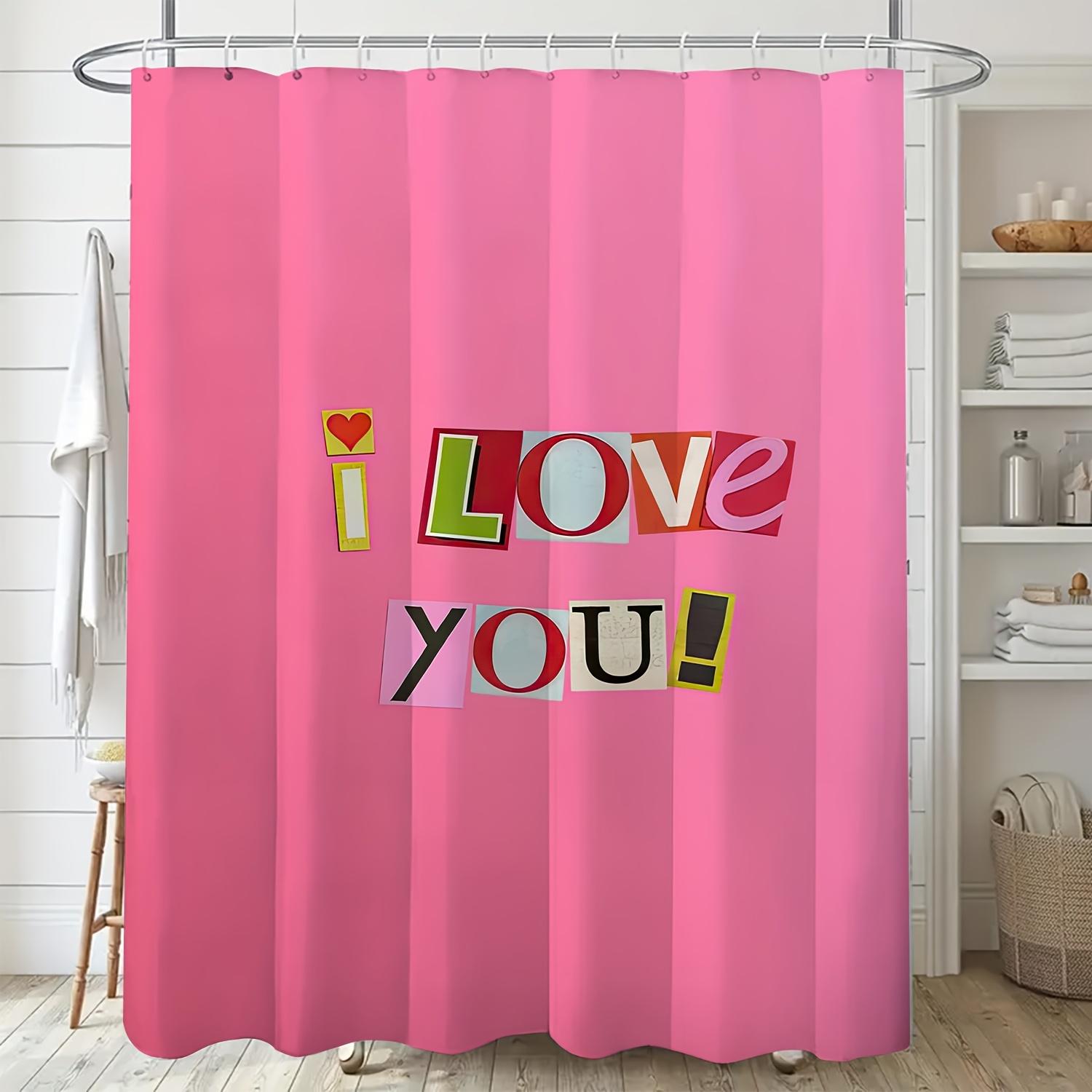 

1Pc Pink Cute Girly Sweet As Gift For Girls Bathroom Decoration Digital Print Shower Curtain 180X180Cm 90x180cm35x71in