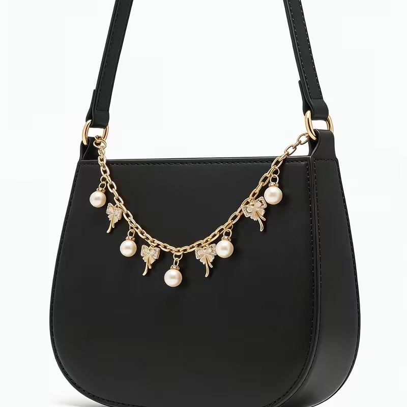 Yogodlns Pink Bowknot Purse Chain Charm Bag Making Materials Chain for Tote Shoulder Bags Handlebag Gold Chains Wallet Pendant