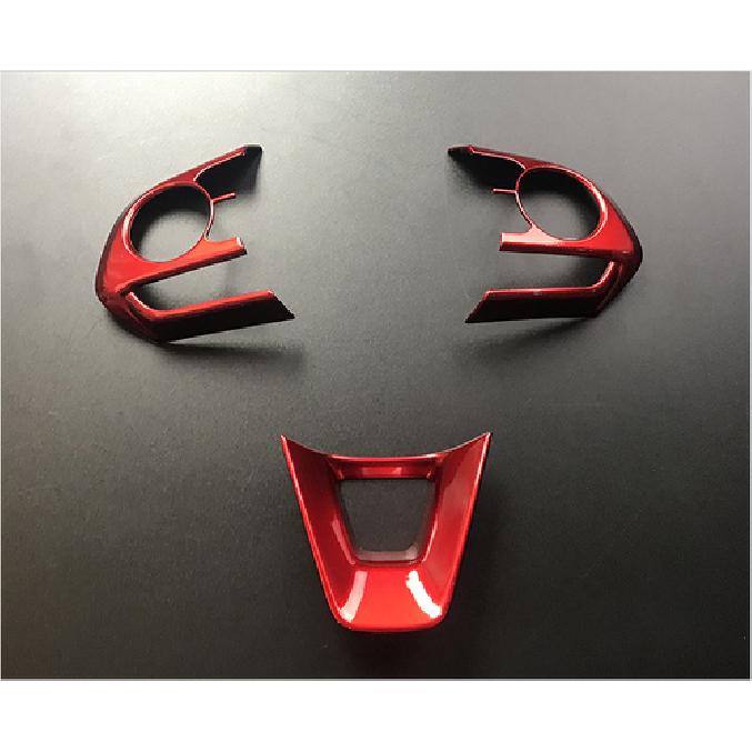 Red Steering Wheel Trim 3pcs For Toyota Corolla Cross -2024