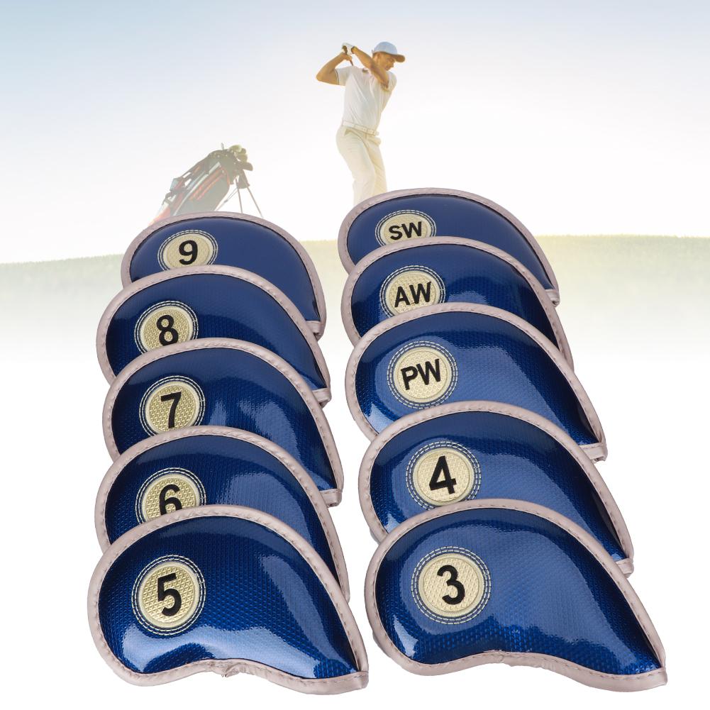 Golf Eisen Schlägerhaube Langlebiges PU Kratzfest Wasserdicht Robuste Golf Schützer Tasche(blau )