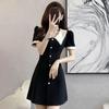 2026 Summer French Hepburn Style Slimming Black Dress for Petite Women