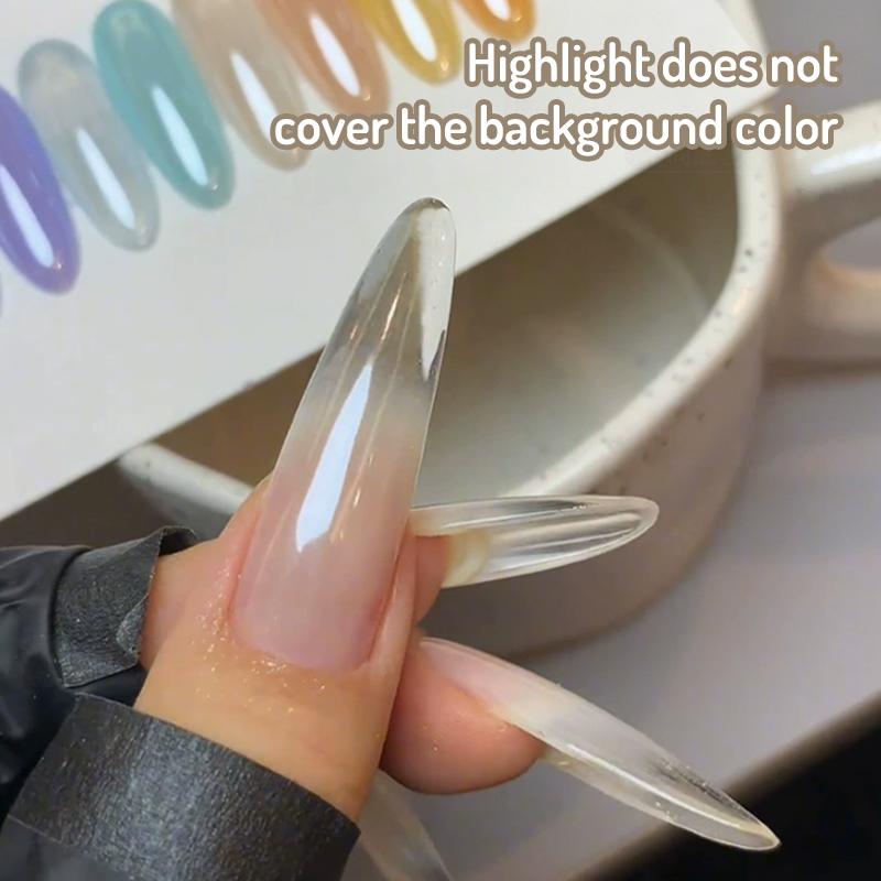 1 Jar Plating Aurora Chrome Pearl White Nail Powder High-Gloss Moonlight Mirror Fine Glitter Nail Art Dust Chrome 1Box