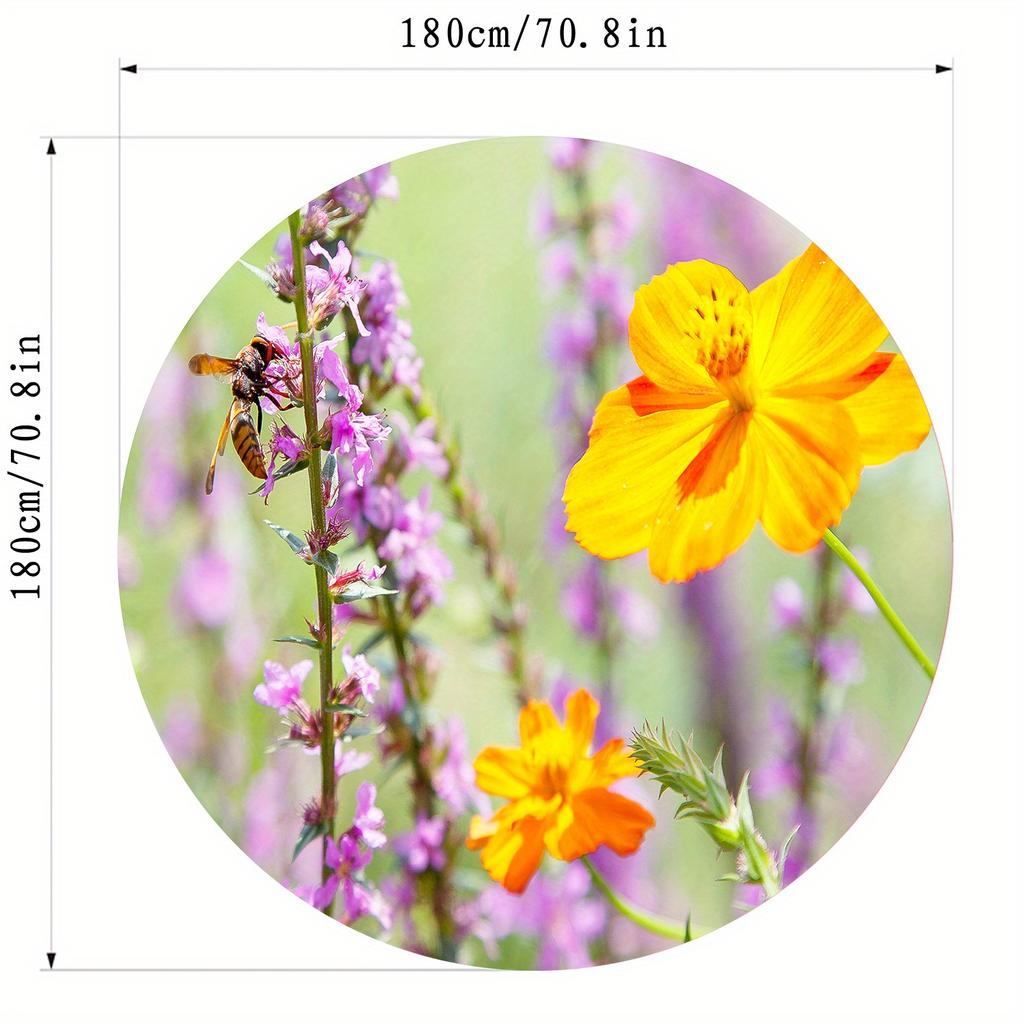 Frühlingsblumenmuster Runde Form Fußmatten Küche Flur Läufer Teppich Schlafzimmer Wohnzimmer Weicher Teppich Rutschfester Bereichsteppich