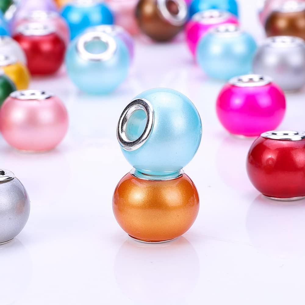 12/30/60 шт. 15x11 мм крупные бусины с отверстиями разных цветов с серебристыми сердечниками европейские подвески подходят для браслета ожерелья