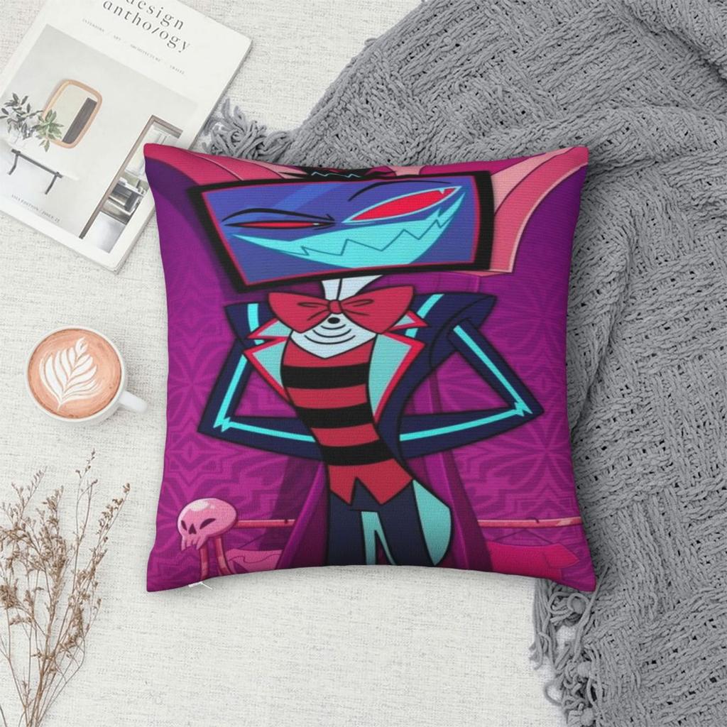 Hazbines Hoteles Alastor Vox 2 Printing Pillowcases Cushion Cover Pillow Covers Warm Car Decorations Zippered Multi Size