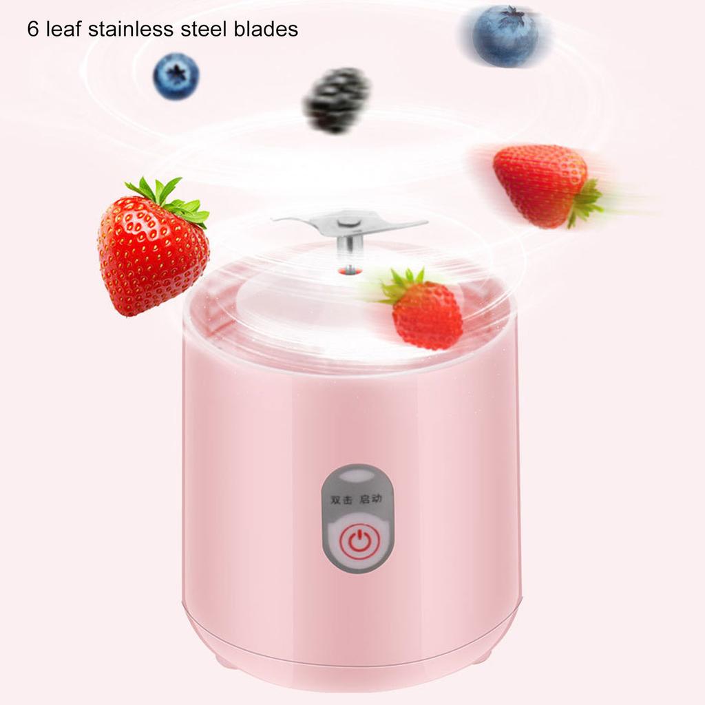 Portable Blender 500ml Mini Personal Juicer Blender for Smoothies Shakes USB Rechargeable with 6 Leaf Blade for Sports Travel