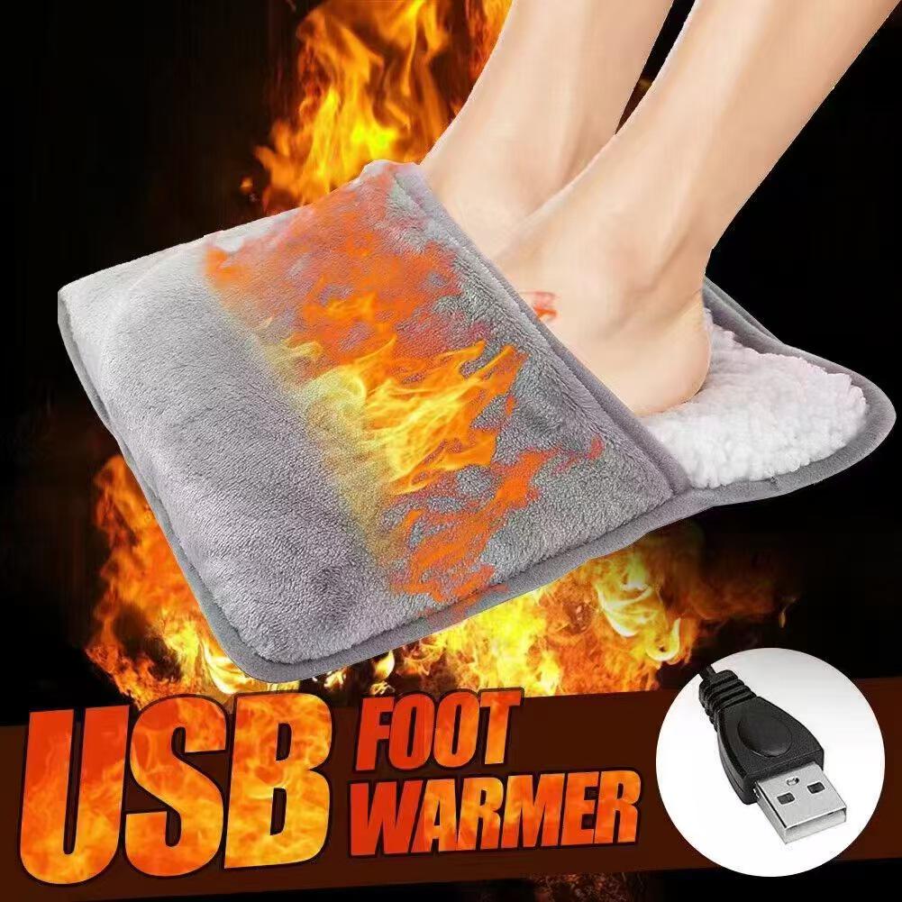 USB Heated Foot Warmer Mat - Thick Winter Heating Pad for Home, Office, or Bed Use