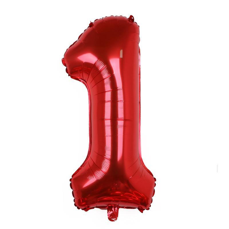32 Inch Digital Aluminum Film Balloon, Medium Digital Gold Silver Red Black Gradual Change Color Birthday Decoration Wedding Party Balloon