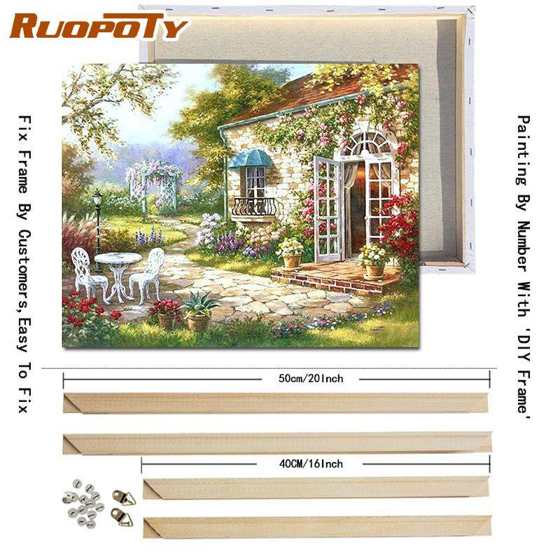 

Ruopoty DIY рамка Приморский пейзаж картина маслом Diy картина по номерам современная настенная живопись акриловая краска на холсте для домашнего декора произведения искусства 40x50 см
