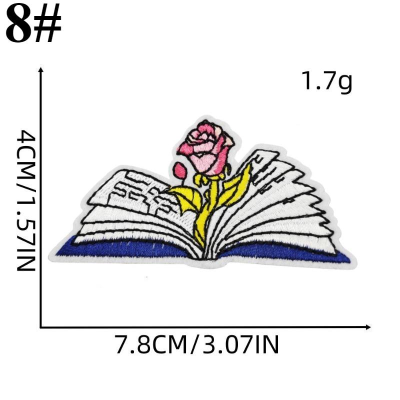 1set Embroidery Patches Colorful Cute Cartoon Iron-On Decals Assorted Decorative Embroidery Sewing Patches Clothing Hats Jeans DIY Accessories (Logo)