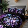 3pcs Purple Bohemian Circle 3D Printed Bedding Set Cozy Soft Duvet Cover King Queen Twin Size Birthday Gift Bedroom Decoration
