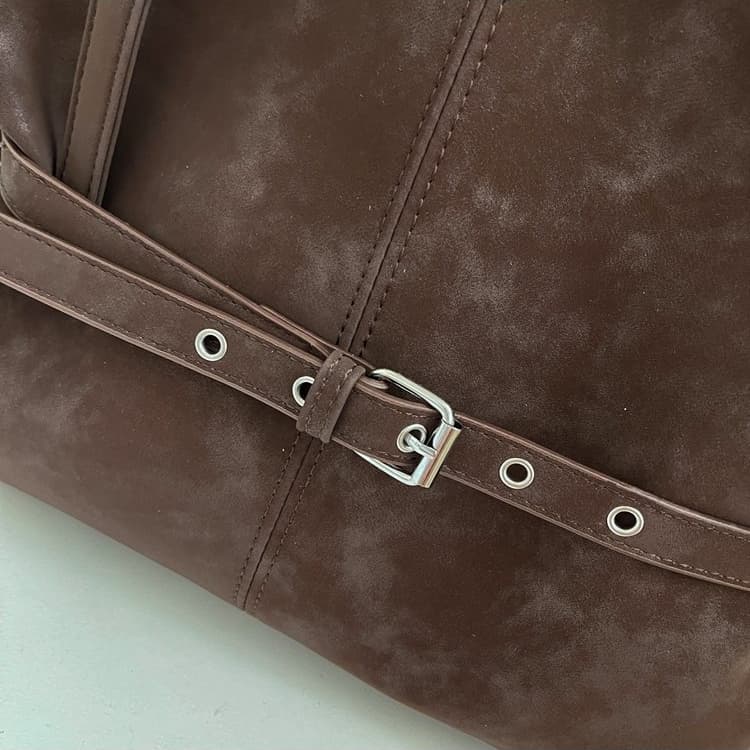 Ladies Vintage Large Capacity Belt Buckle Tote Bag