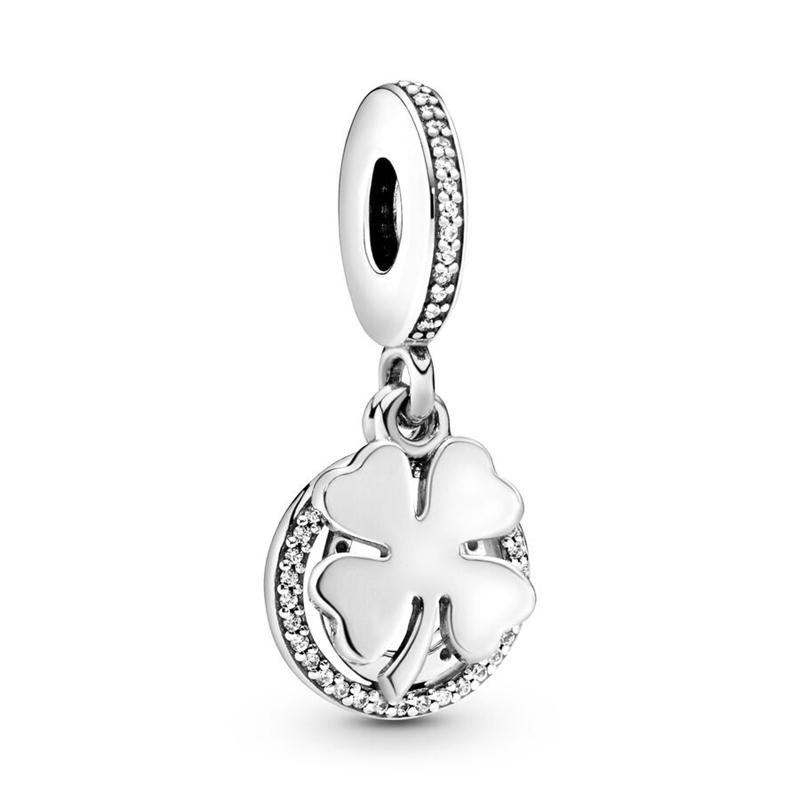 Diy Women Jewelry Gifts Lucky Four-Leaf Clover Heart Charm Beads Fit Original European Bracelets Necklace Accessories