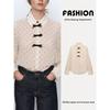 Za2025 Spring New Women's Clothing Dot Bowknot Decoration Temperament Long Sleeve Lapel Casual Shirt 2136623
