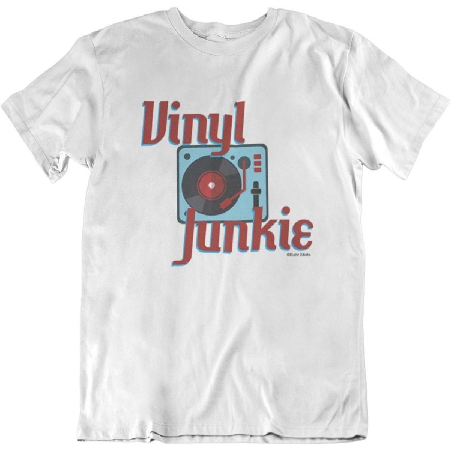 buzz shirts Vinyl Junkie LP - Mens Retro Organic Cotton T-Shirt XXXXXL белый