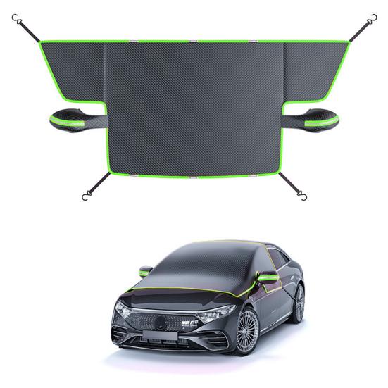 Car Windshield Cover All-Weather Protection 4-Layer Magnetic Snow And Ice Shield with Side Window And Mirror Protector Windshield Frost Guard for