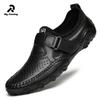 Men Genuine Leather Soft Comfy Slip-on Moccasins Handmade Fashion  Man Casual Shoes Drive Walk Luxury Leisure Loafer Shoes