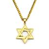 Fashion Sparkling Rhinestone David Pendant Necklace Stainless Steel Gold Color Hexagram Gift Star Shape Jewelry 7619-4
