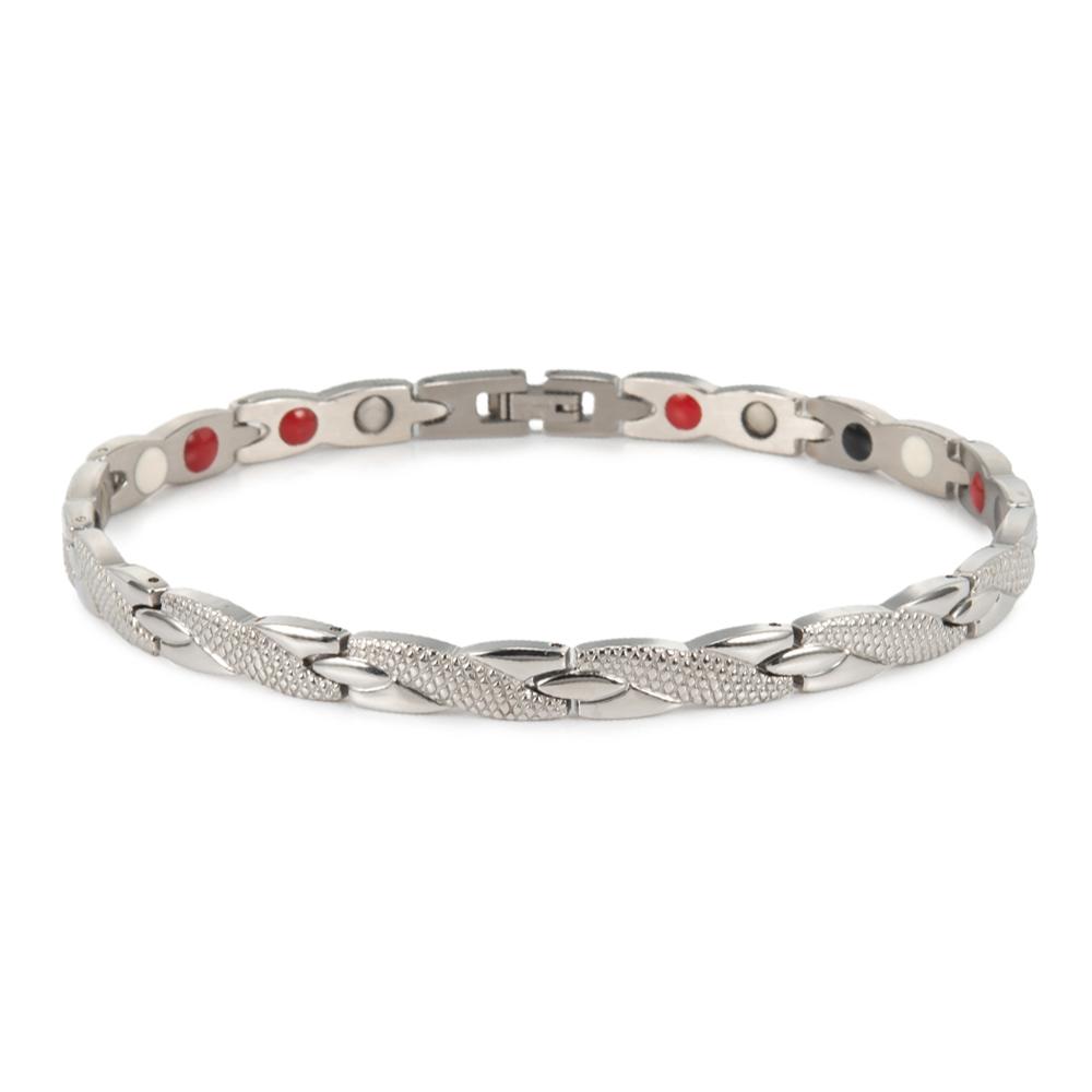 Vinterly Cross Anklet Women 27cm Gold-color Chain Link Stainless Steel Germanium Health Energy Magnetic Ankles Jewelry Women