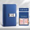Solid Color Cash Budget Ledger Anti-splash Water Leather Password Savings Book  Office