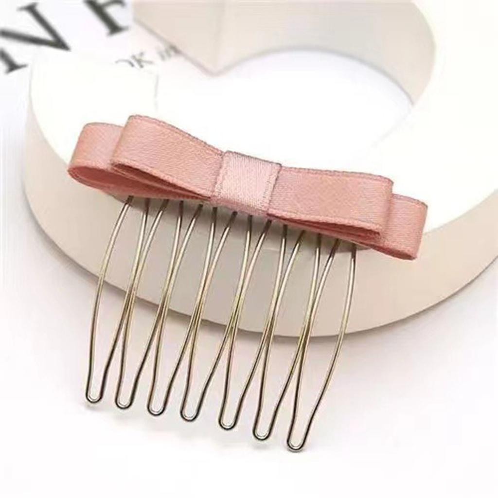 Inserted Comb Bow Hair Comb Adornment Bangs Versatile Simple Anti-skid Curl Side Clip Top Hair Clip