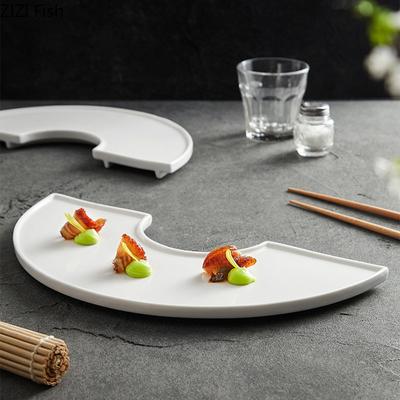 Piatto da Pranzo a Forma di C Nordic Casa Piatto da Dessert in Ceramica Ristorante Creativo Decorazione Cibo Bianco Piatto Principale Piatto per Bistecca Posate