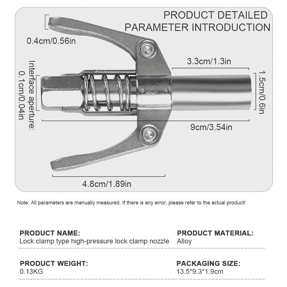 10000 PSI Grease Gun Coupler Lock Pliers Oil Pump Quick Release Grease Tip