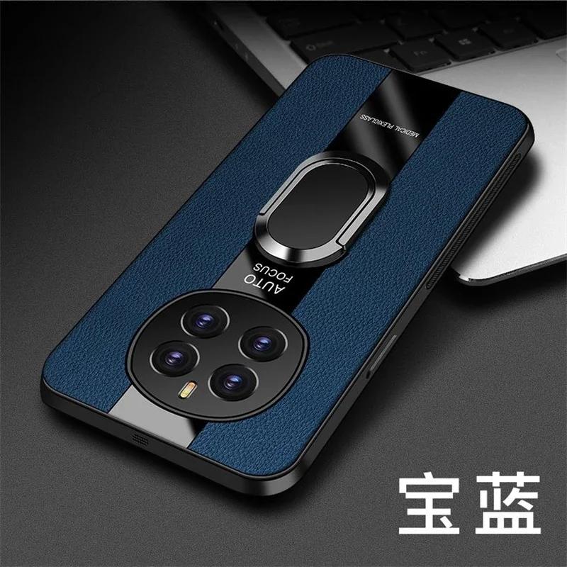 Luxury Plexiglass Leather Phone Case For Honor Magic 7 Pro Magnetic Ring Holder Shockproof Cover For Magic 7 Lite 6 Lite 5 5G