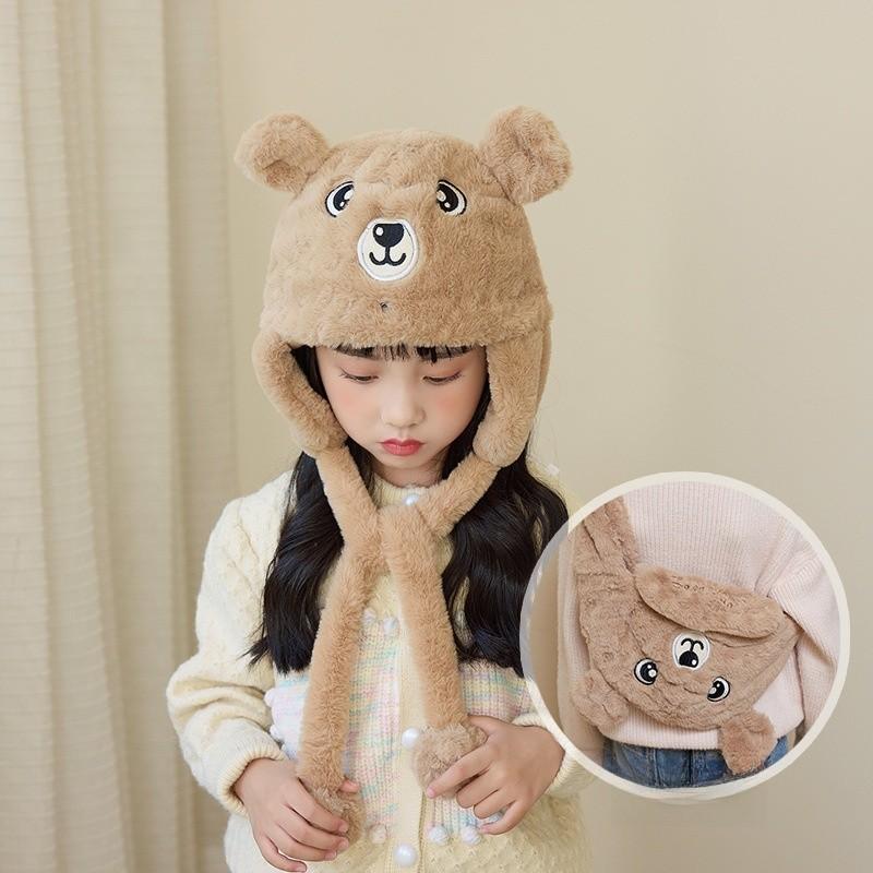Kids Animal Cartoon Knitted Hat With Cozy Polyester Fabric For Cold Weather