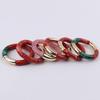 New Mixed Gold Color Tube Beads Acrylic Bracelets Bangles for Women Men Stretch Bamboo Curved Resin Bracelet Stack Jewelry Gifts