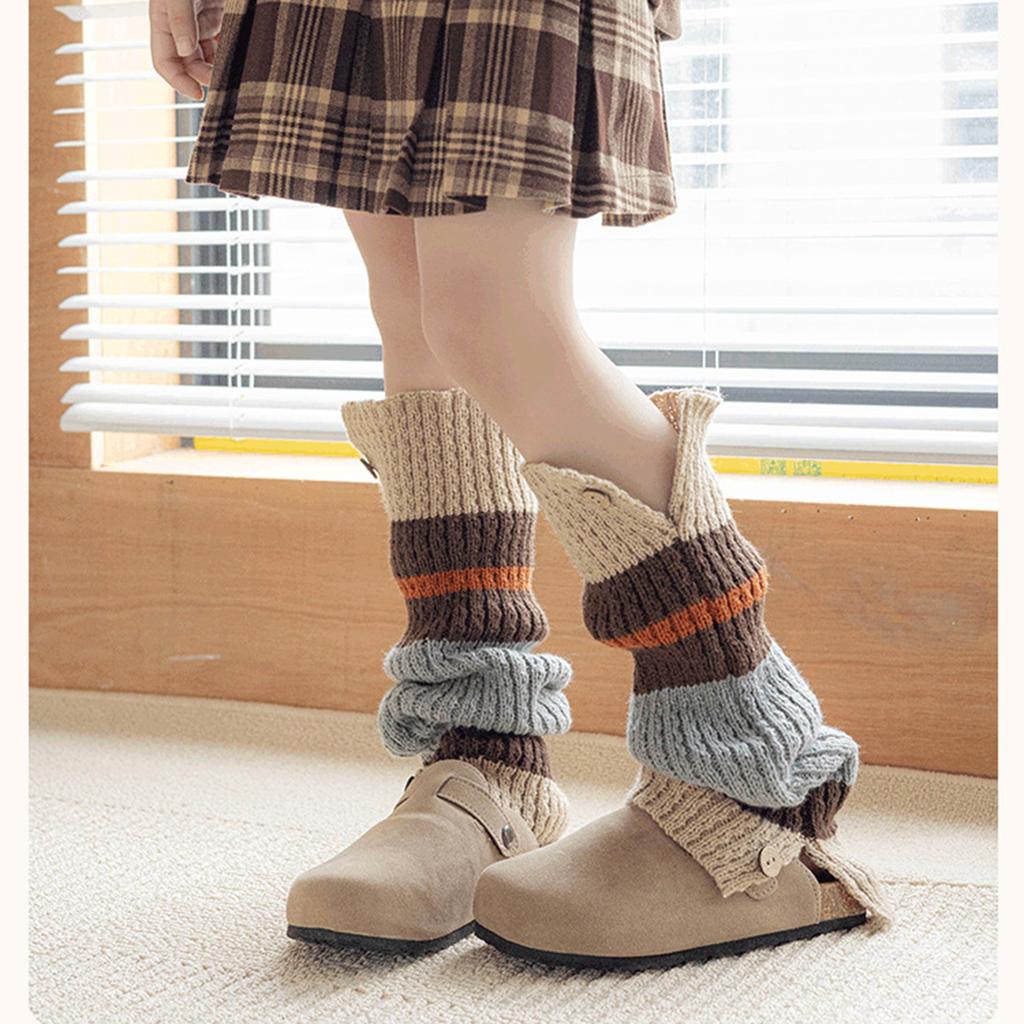 Herbst Winter Socken Stulpen Strümpfe Retro Socken Mädchen Gestrickte Beinwärmer Häkelstrümpfe Socken Knöchelwärmer Socken