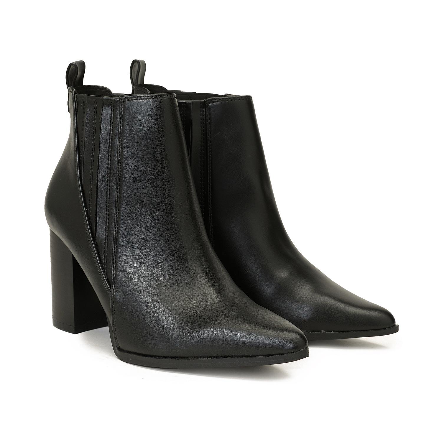 

Новые сапоги больших размеров, остроносые, на высоком каблуке, низкие ботильоны, универсальные, изящные, из искусственной кожи, ботинки челси для женщин US5