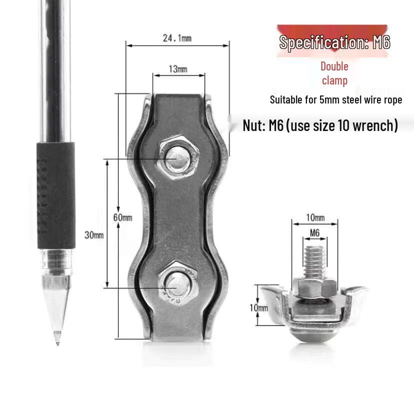 304 Stainless Steel Wire Rope Clamp and Tightener Set