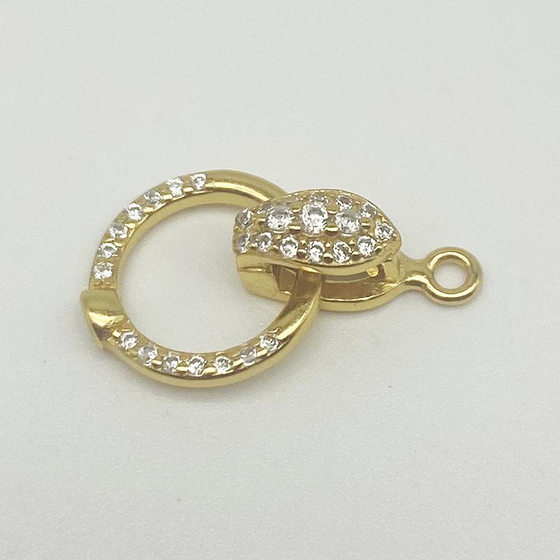 Yansheng S925 Sterling Silver Double-Headed Diamond Inlaid Clasp for Necklace or Bracelet.