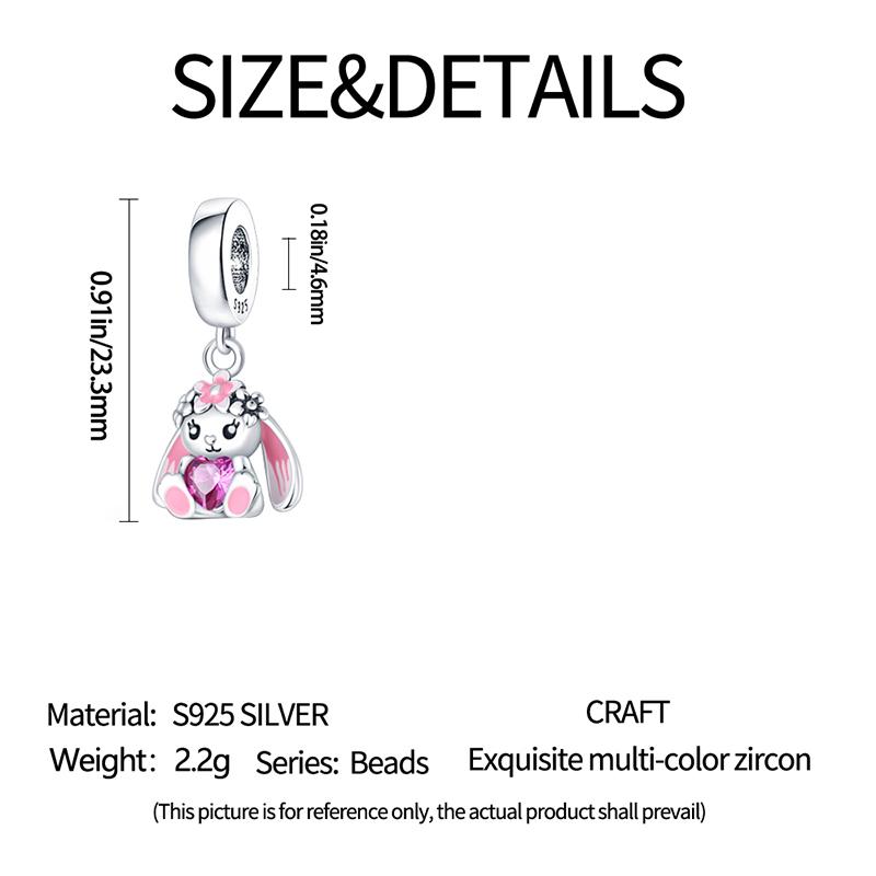 Copper Rabbit Pendant Rabbit Birthday Cake Beads Fit 4Mm Hole Diamete Charms Bracelets Women Diy Jewelry Gift