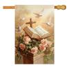 1pc Easter Cross and Dove Polyester Garden Flag Double-Sided Yard Decor, Religious Home & Outdoor Lawn Decoration, No Electricity Needed