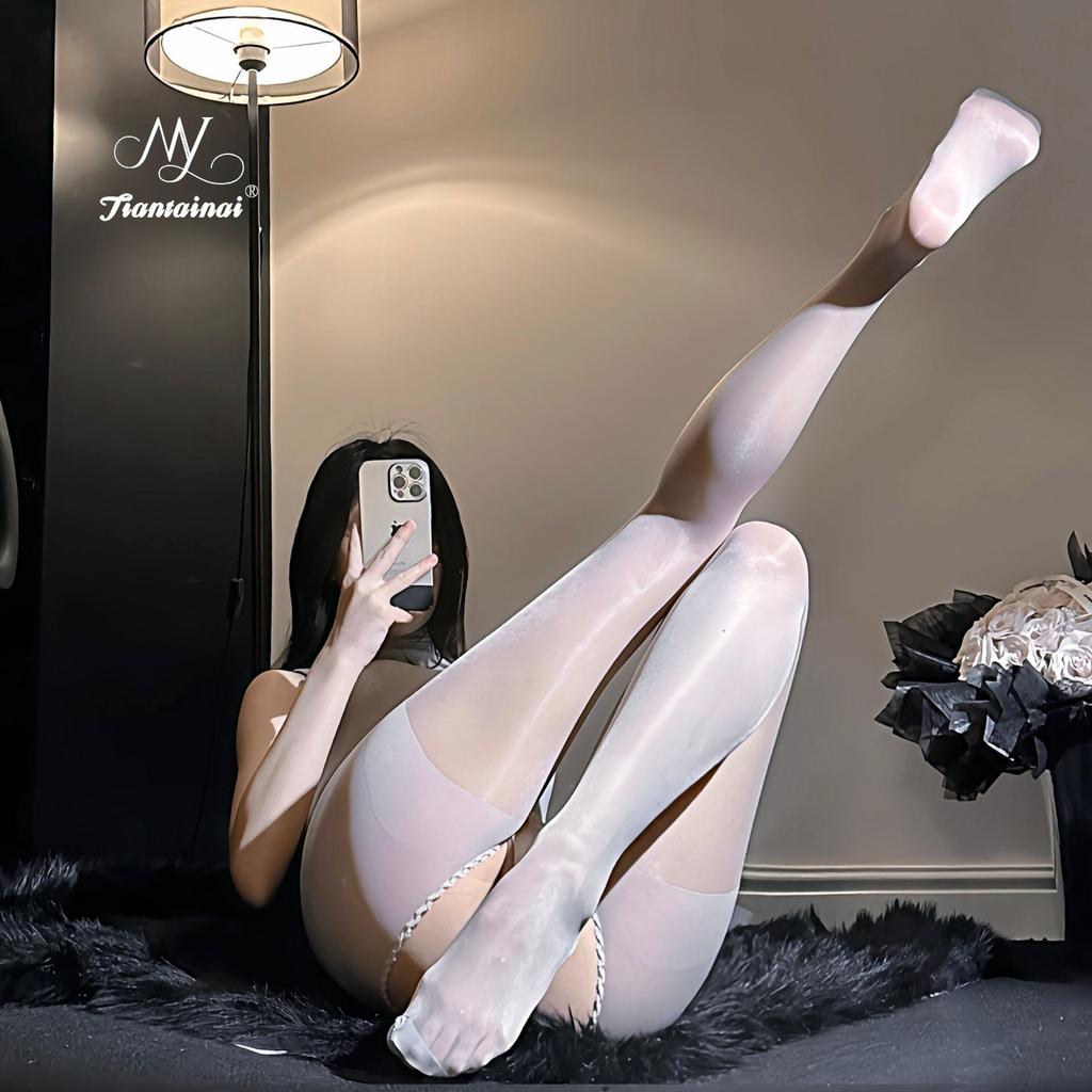 Sexy Black Open-Crotch Pantyhose Thigh Highs: Temptation Ripped Stockings