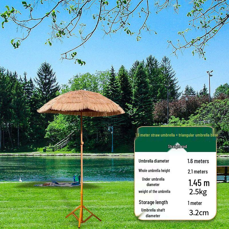 Imitation Thatch Outdoor Sunshade Umbrella - Garden, Courtyard, and Photography Decor Prop