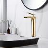 Modern Tall Waterfall Basin Faucet Gold Single Handle Basin Mixer Brass Hot Cold Water Mixer Sink Faucet Bathroom Tap