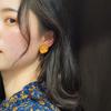 a pair French Drum Shaped Sugar Earrings Without Ear Holes Women's Water Ripple Resin Jelly Versatile Daily Spiral Ear Clip