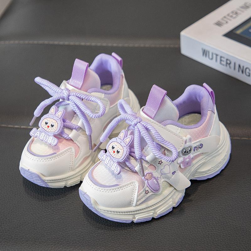 Children's Sports Shoes Girls' Cartoon Fashion Dad Shoes2026New Spring and Autumn Breathable Casual Running Shoes for Older Children