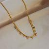 316L Stainless Steel Multicolor Crystal Zircon Necklace For Women Fashion Lady Ball Chain Wedding Party Jewelry Gifts